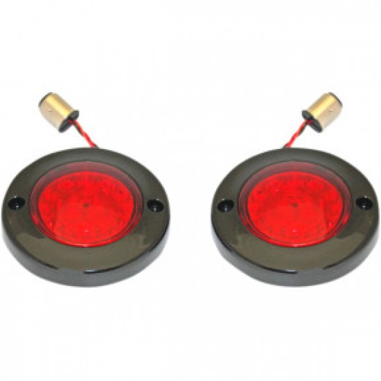 CUSTOM DYNAMICS LED FLAT TURN SIGNALS 1156 BLACK RED LENS # PB-FB-R-1156BR CUSTOM DYNAMICS LED FLAT TURN SIGNALS 1156 BLACK RED LENS # PB-FB-R-1156BR