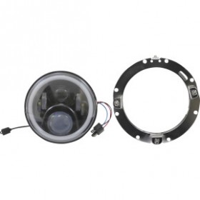 CUSTOM DYNAMICS 7 HEADLAMP WITH MOUNTING RING BLACK # PG-7-13-B