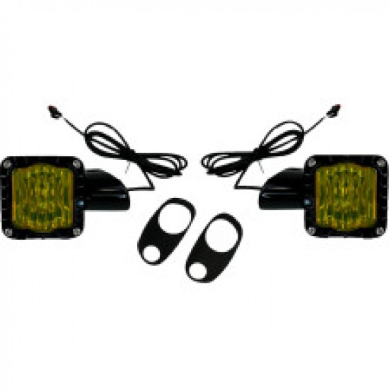 CUSTOM DYNAMICS LED TURN SIGNALS BLACK -YELLOW LENS ROAD GLIDE # SD-RG-FT-YB