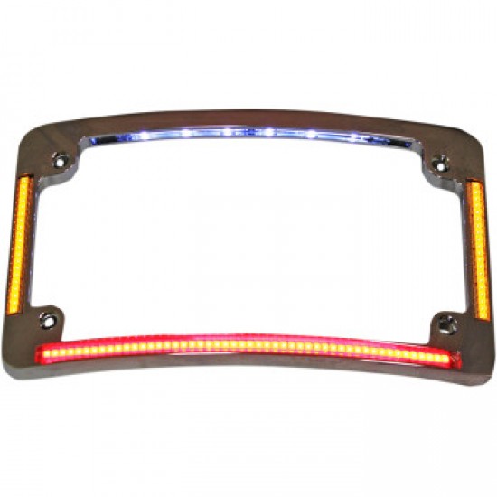 CUSTOM DYNAMICS LICENSE PLATE FRAME RADIUS CHROME # TF05-C