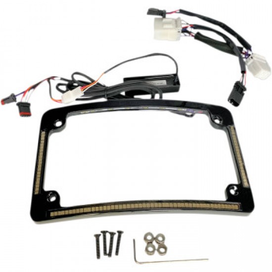 CUSTOM DYNAMICS ALL IN ONE LICENSE PLATE FRAME BLACK # TF05-HD-B