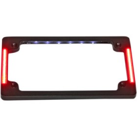 CUSTOM DYNAMICS LICENSE PLATE FRAME WITH LED FLAT BLACK # TF07-B