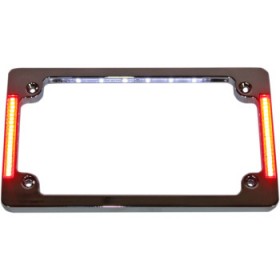 CUSTOM DYNAMICS LICENSE PLATE FRAME WITH LED FLAT CHROME # TF07-C