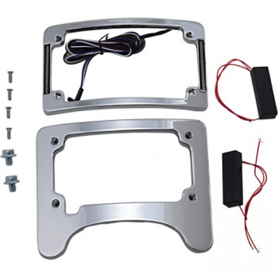 CUSTOM DYNAMICS TURN SIGNAL ELIMINATOR/ILLUMINATED TRI-FRAME CHROME # TS-ELIM-06HW-