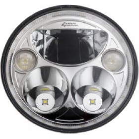 CUSTOM DYNAMICS 7 TRUBEAM HEADLAMP CHROME CHIEF # CDTB-7-I-C