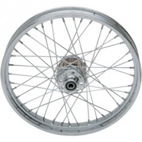 DRAG SPECIALTIES WHEEL - LACED - 40 SPOKE - FRONT - CHROME - 21X2.15 # 0203-0411
