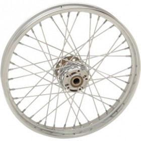 DRAG SPECIALTIES WHEEL - LACED - 40 SPOKE - FRONT - CHROME - 21X2.15 - 07-17 SOFTAILS # 0203-0632