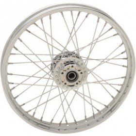 DRAG SPECIALTIES WHEEL - LACED - 40 SPOKE - FRONT - CHROME - 21X2.15 - 08-17 FXD # 0203-0634