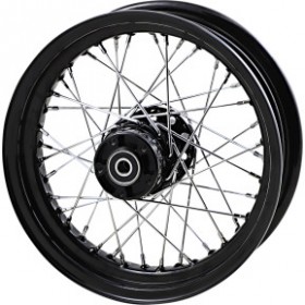 DRAG SPECIALTIES WHEEL - LACED - 40 SPOKE - FRONT - BLACK - 16X3 - 00-06 FLST # 0203-0664