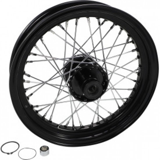 DRAG SPECIALTIES WHEEL - LACED - 40 SPOKE - FRONT - BLACK - 16X3 - 86-96 FLST # 0203-0665 DRAG SPECIALTIES WHEEL - LACED - 40 SPOKE - FRONT - BLACK - 16X3 - 86-96 FLST # 0203-0665