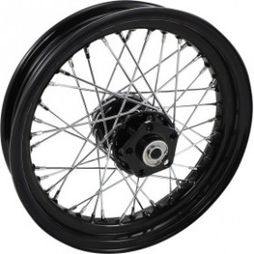 DRAG SPECIALTIES WHEEL - LACED - 40 SPOKE - FRONT/REAR - BLACK - 16X3 # 0203-0666