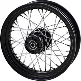 DRAG SPECIALTIES WHEEL - LACED - 40 SPOKE - REAR - BLACK - 16X3 # 0204-0570