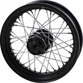 DRAG SPECIALTIES WHEEL - LACED - 40 SPOKE - REAR - BLACK - 16X3 # 0204-0573