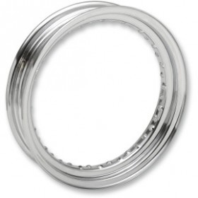 DRAG SPECIALTIES RIM - 40 HOLE - CHROME - 16X3 - SIDE RUBBER VALVE # 0210-0323