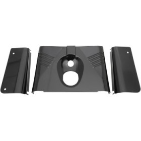 DRAG SPECIALTIES FORK TINS - GLOSS BLACK - RIBBED - 86-17 FLST - 3-PIECE # 0411-0143