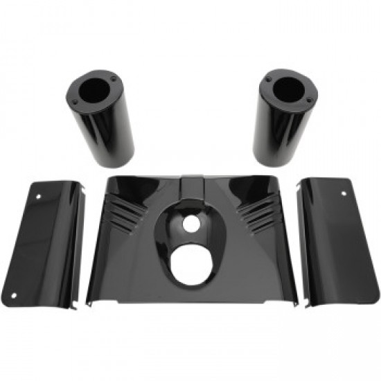 DRAG SPECIALTIES FORK TINS - GLOSS BLACK - RIBBED - 86-17 FLST - 5-PIECE # 0411-0144 DRAG SPECIALTIES FORK TINS - GLOSS BLACK - RIBBED - 86-17 FLST - 5-PIECE # 0411-0144