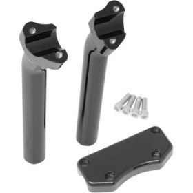DRAG SPECIALTIES RISERS - 9-1/2 - BUFFALO - TOP - BLACK # 0602-0595