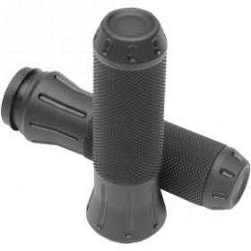DRAG SPECIALTIES GRIPS - CUSTOM - SHOT-PEENED - TBW - BLACK # 0630-1615