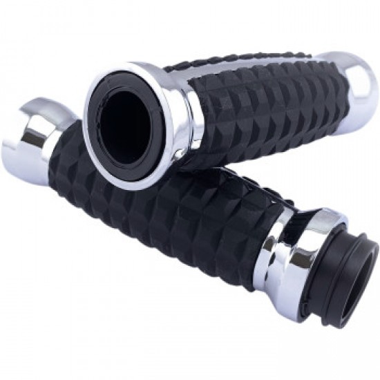 DRAG SPECIALTIES GRIPS - GRENADE - TBW - CHROME # 0630-2641 DRAG SPECIALTIES GRIPS - GRENADE - TBW - CHROME # 0630-2641