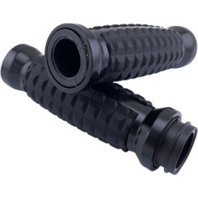 DRAG SPECIALTIES GRIPS - GRENADE - TBW - MATTE BLACK # 0630-2642