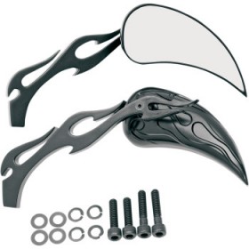 DRAG SPECIALTIES FLAME MIRRORS - BLACK # 0640-0289