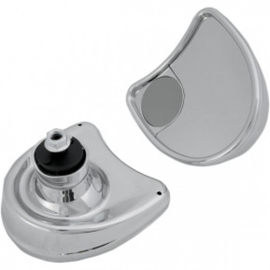 DRAG SPECIALTIES MIRROR - SIDE VIEW W/BLIND SPOT - HALF-MOON - CHROME # 0640-0652