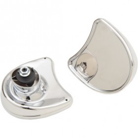 DRAG SPECIALTIES MIRROR - SIDE VIEW W/BLIND SPOT - HALF-MOON - CHROME # 0640-0794