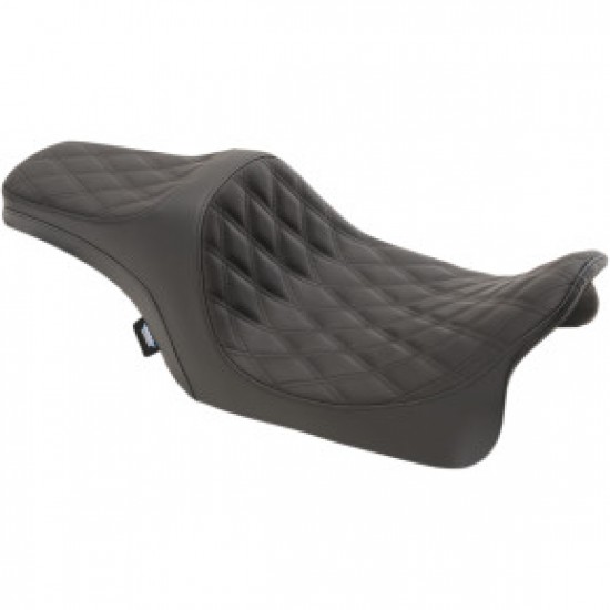 DRAG SPECIALTIES PREDATOR III SEAT - DOUBLE DIAMOND - BLACK STITICHED - FL 08-23 # 0801-1114