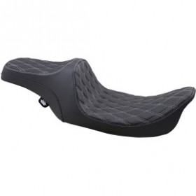 DRAG SPECIALTIES PREDATOR III SEAT - DOUBLE DIAMOND - SILVER STITCHED - FLHR/FLHX 99-07 # 0801-1130