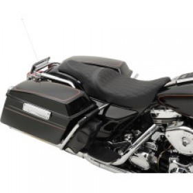 DRAG SPECIALTIES CABALLERO SEAT - SOLAR REFLECTIVE LEATHER - DIAMOND STITCH - FL 97-07 # 0801-1133