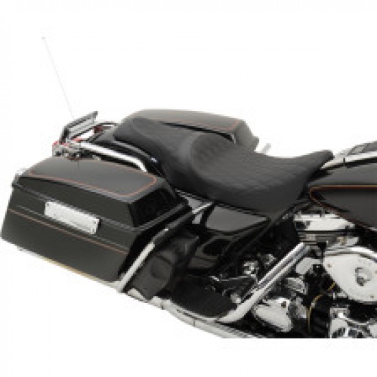 DRAG SPECIALTIES CABALLERO SEAT - SOLAR REFLECTIVE LEATHER - DIAMOND STITCH - FL 97-07 # 0801-1133 DRAG SPECIALTIES CABALLERO SEAT - SOLAR REFLECTIVE LEATHER - DIAMOND STITCH - FL 97-07 # 0801-1133