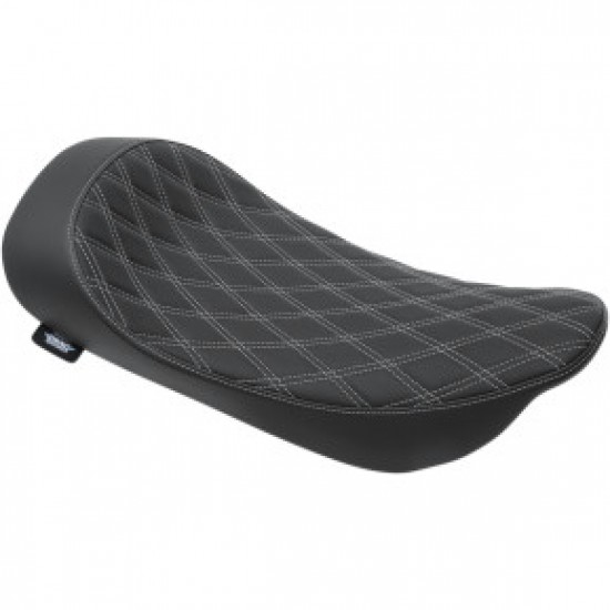 DRAG SPECIALTIES LOW SOLO SEAT - DOUBLE DIAMOND - SILVER STITCH - FLHR/FLHX 99-07 # 0801-1156 DRAG SPECIALTIES LOW SOLO SEAT - DOUBLE DIAMOND - SILVER STITCH - FLHR/FLHX 99-07 # 0801-1156