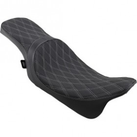 DRAG SPECIALTIES PREDATOR 2-UP SEAT - DOUBLE DIAMOND - RED STITCHING - FL 08-23 # 0801-1272