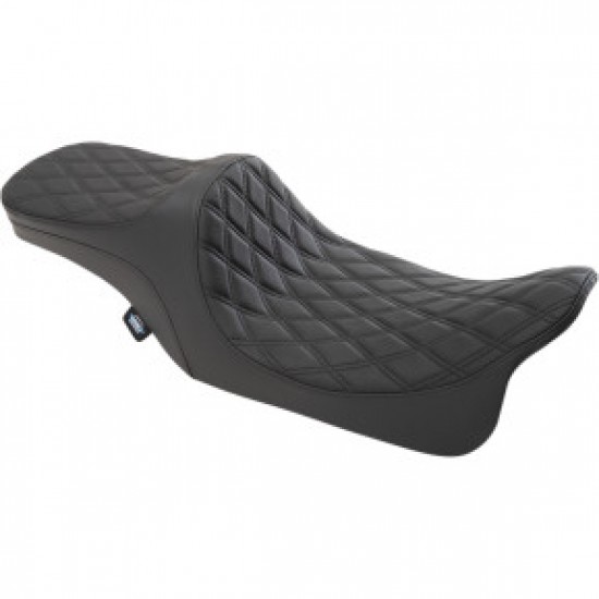 DRAG SPECIALTIES PREDATOR III 2-UP SEAT - DOUBLE DIAMOND - BLACK THREAD - FL 99-07 # 0801-1308 DRAG SPECIALTIES PREDATOR III 2-UP SEAT - DOUBLE DIAMOND - BLACK THREAD - FL 99-07 # 0801-1308