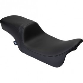DRAG SPECIALTIES PREDATOR 2-UP SEAT - SOLAR LEATHER - BLACK - SMOOTH - W/O BACKREST - FLH 08-23 # 0801-1495