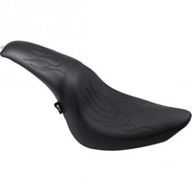 DRAG SPECIALTIES PREDATOR SEAT - BLACK - FLAME STITCHED - FL/FX 06-17 # 0802-0393