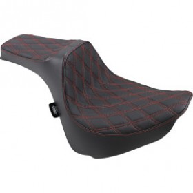 DRAG SPECIALTIES PREDATOR III SEAT - DOUBLE DIAMOND - RED STITCHED - FXFB/S 18-22 # 0802-1074