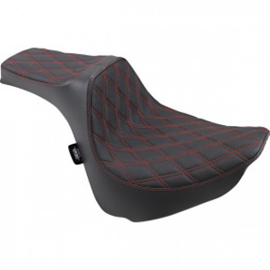 DRAG SPECIALTIES PREDATOR III SEAT - DOUBLE DIAMOND - RED STITCHED - FXFB/S 18-22 # 0802-1074