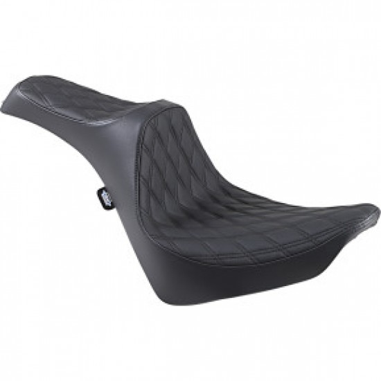 DRAG SPECIALTIES PREDATOR III SEAT - DOUBLE DIAMOND - BLACK STITCHING - FL/FX 18-22 # 0802-1145