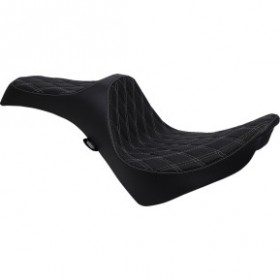 DRAG SPECIALTIES PREDATOR III SEAT - DOUBLE DIAMOND - SILVER STITCHING - FL/FX 18-22 # 0802-1146