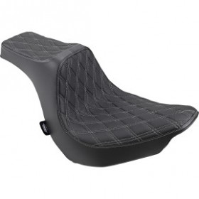 DRAG SPECIALTIES PREDATOR III SEAT - DOUBLE DIAMOND - SILVER STITCHING - FLFB/S 18-22 # 0802-1189