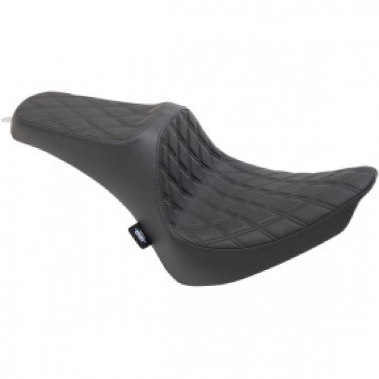 DRAG SPECIALTIES PREDATOR III SEAT - DOUBLE DIAMOND - BLACK STITCHING - FX/FL 00-17 # 0802-1359