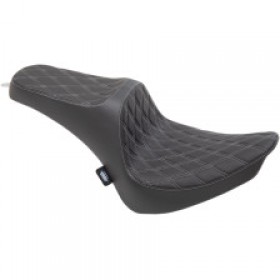 DRAG SPECIALTIES PREDATOR III SEAT - DOUBLE DIAMOND - SILVER STITCHING - FX/FL 00-17 # 0802-1360