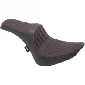 DRAG SPECIALTIES PREDATOR III SEAT - DOUBLE DIAMOND - RED STITCHING - FXST/FLST 84-99 # 0802-1368