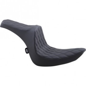 DRAG SPECIALTIES PREDATOR III SEAT - DOUBLE DIAMOND - BLACK W/ BLACK STITCHING - SOFTAIL 06-17 # 0802-1438
