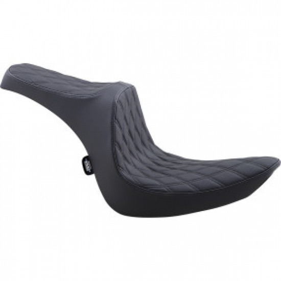 DRAG SPECIALTIES PREDATOR III SEAT - DOUBLE DIAMOND - BLACK W/ BLACK STITCHING - SOFTAIL 06-17 # 0802-1438