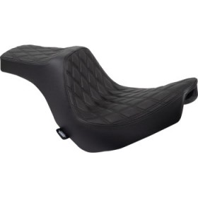 DRAG SPECIALTIES PREDATOR III SEAT - DOUBLE DIAMOND - BLACK W/ BLACK STITCHING - FL/FX 18-22 # 0802-1491