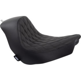 DRAG SPECIALTIES SOLO SEAT - DOUBLE DIAMOND - BLACK STITCHING - FL/FX 18-23 # 0802-1513
