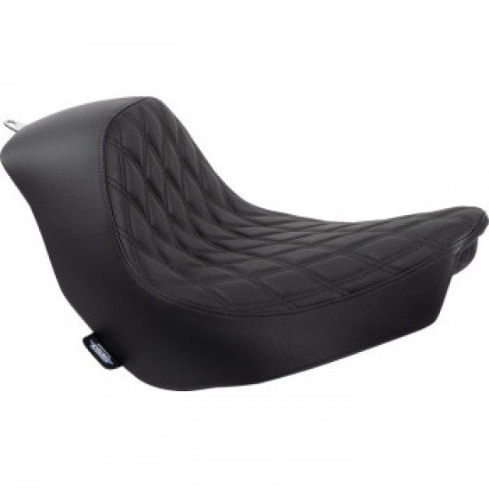DRAG SPECIALTIES SOLO SEAT - DOUBLE DIAMOND - BLACK STITCHING - FL/FX 18-23 # 0802-1513 DRAG SPECIALTIES SOLO SEAT - DOUBLE DIAMOND - BLACK STITCHING - FL/FX 18-23 # 0802-1513