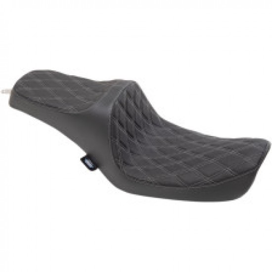DRAG SPECIALTIES PREDATOR III SEAT - DOUBLE DIAMOND - SILVER STITCHING - FXD 96-03 # 0803-0653